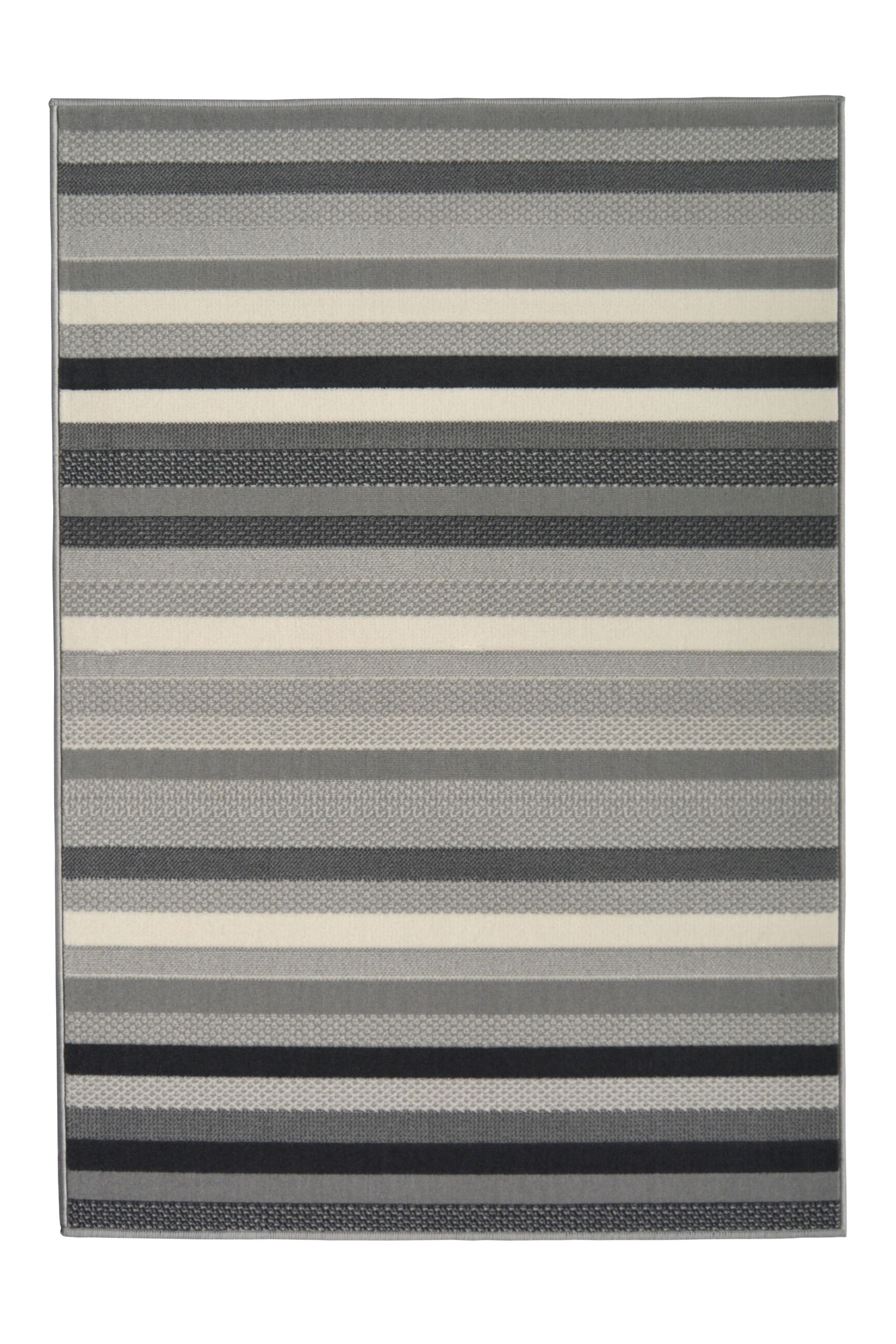 Striped Hardwearing Mat - Grey - Medium